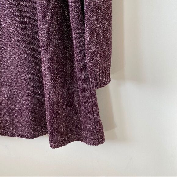 JuneRose Metallic Plum Side Zipper Tunic Sweater - Picture 7 of 12